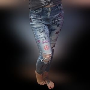 Hand Painted Graffiti Jeans Size 7